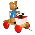 dřevěné hračky - myška tahací: dřevěné hračky - myška tahací