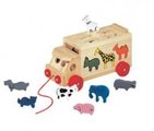dřevěné hračky - kamion se zvírřátky: dřevěné hračky - kamion se zvírřátky